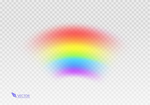 透明な背景のグラフィックな虹 形状のアーチは白い透明な背面に現実的に隔離されています