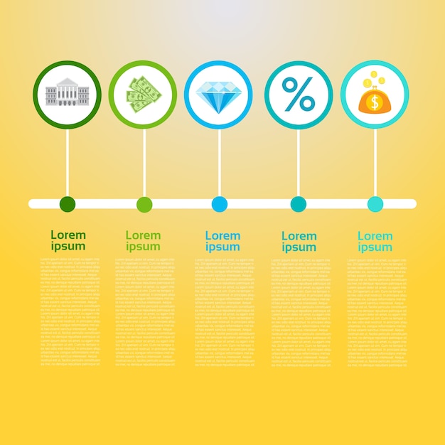 그래픽 설정된 금융 Infographic 아이콘 비즈니스 개념