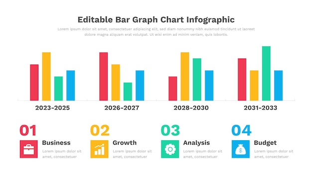 Vector a graphic showing a bar graph infographics.