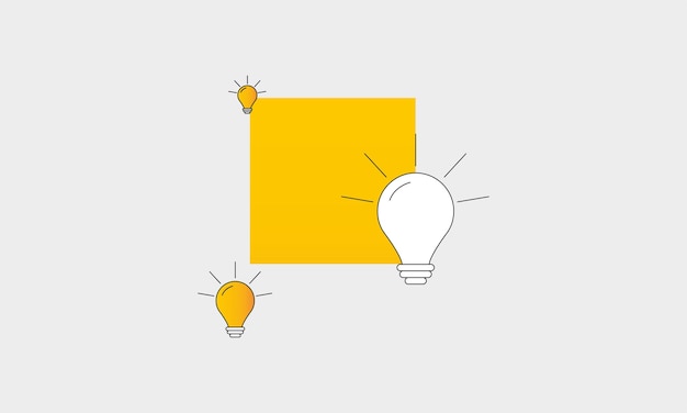 Vector graphic of a square with light bulbs on modern light bulb icons concept of strategies and innovation vector illustration