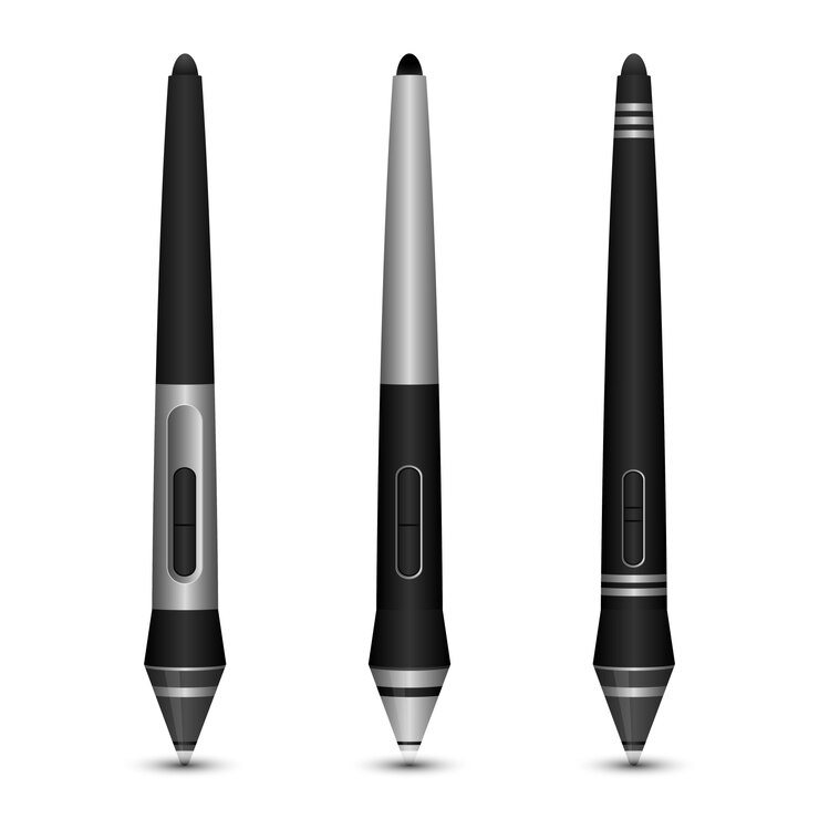 Vector graphic tablet drawing pen design illustration isolated on white background