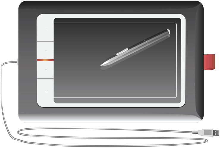 Vector graphic tablet silver on a white background