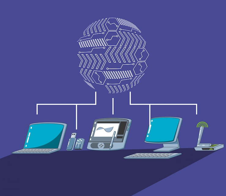 Vector graphic tablet with computers