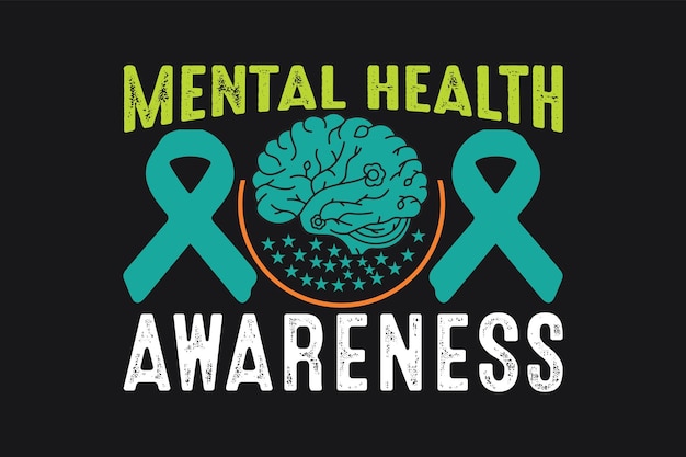 Vector a graphic that says mental health awareness on it