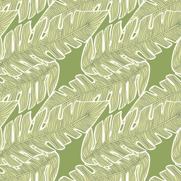 Graphic tropical pattern palm leaves seamless floral background