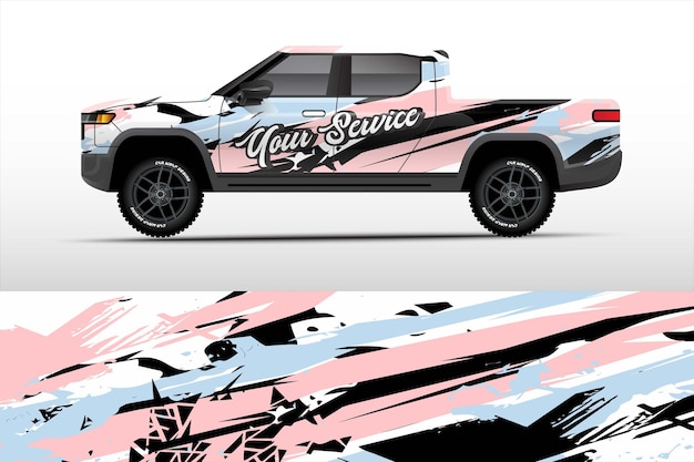 Graphic truck design. abstract lines grunge vector background concept for Vinyl Wrap and Vehicle Bra