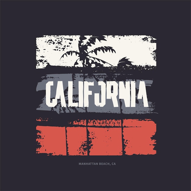 Graphic tshirt design on the topic of california vector illustration