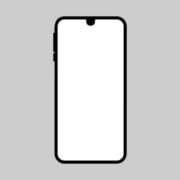 Graphic vector illustration of a black phone on a gray background