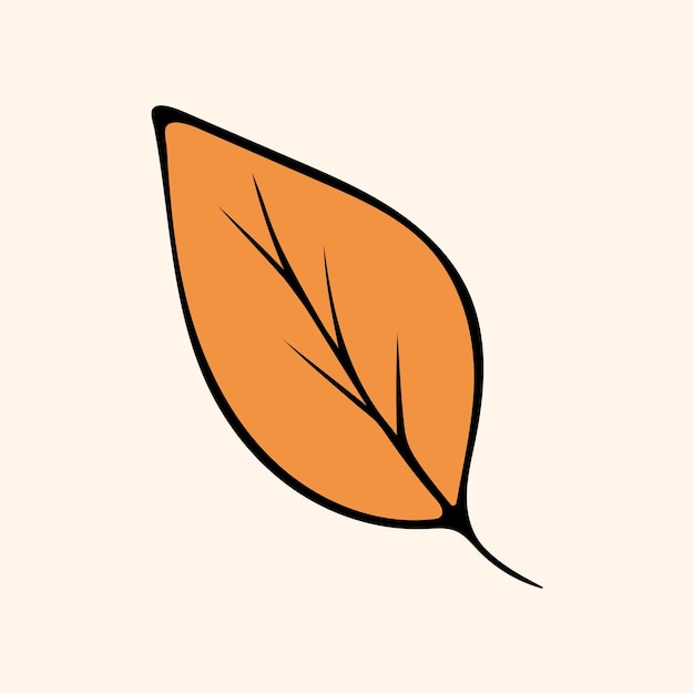 Graphic vector illustration of a yellow leaf on a beige background