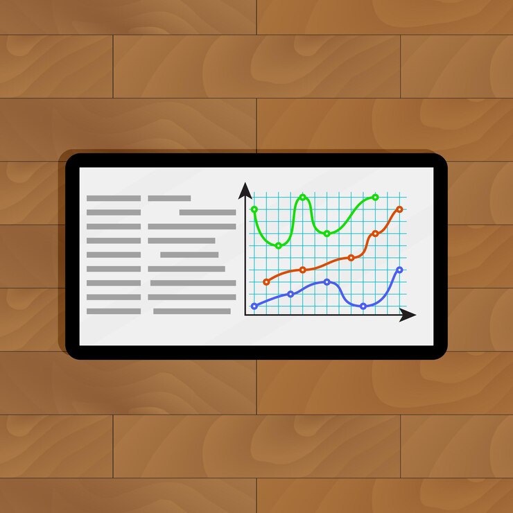 Vector graphic with curve colored lines