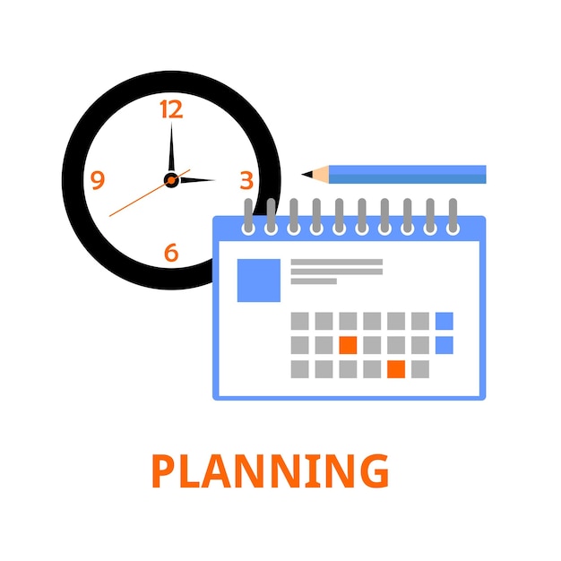 Vector a graphic with planning items