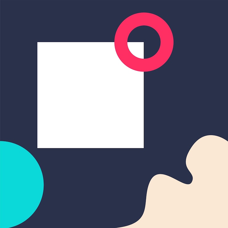 Vector a graphic with a square and a red circle on the bottom.