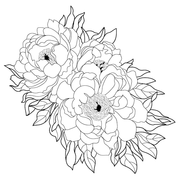 Graphical black flower illustration vector