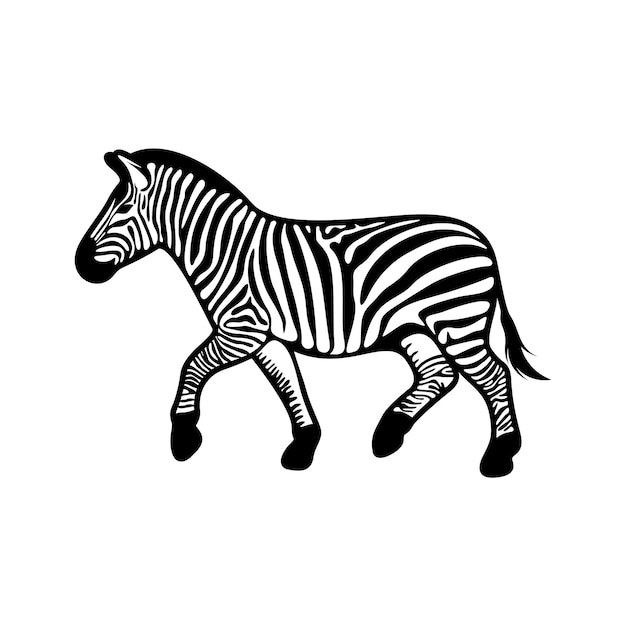 Graphical zebra isolated on white background Vector illustration Template