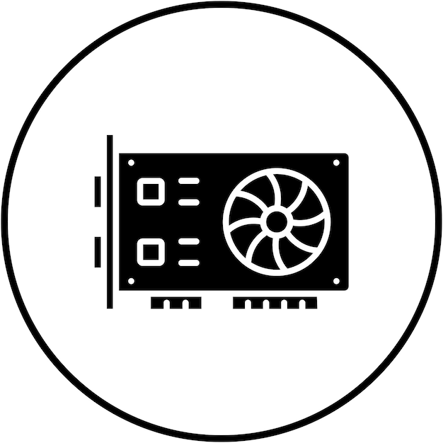 Икона векторной графической карты может использоваться для набора икон компьютера и оборудования