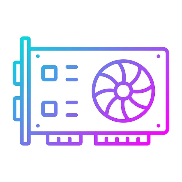 グラフィックカードのベクトルアイコンをコンピュータとハードウェアのアイコンセットに使用できます