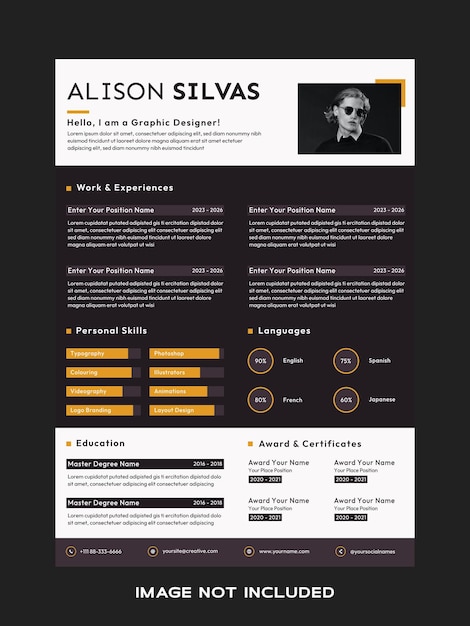 Vector graphics design resume cv