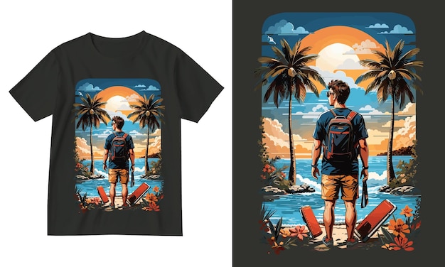 graphics t shirt hawaii california summer holiday surfing paradise typography sport retro surfer