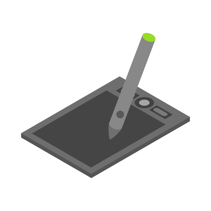 Vector graphics tablet icon in cartoon style isolated on white background