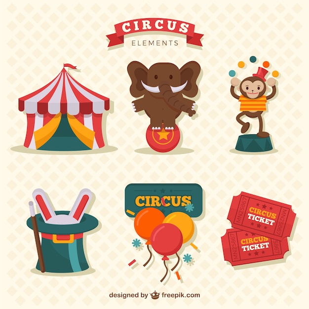 Grappig circus elementen collectie