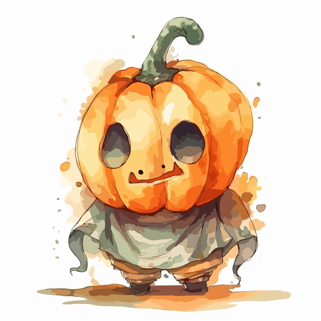 grappig halloween personage oranje thema