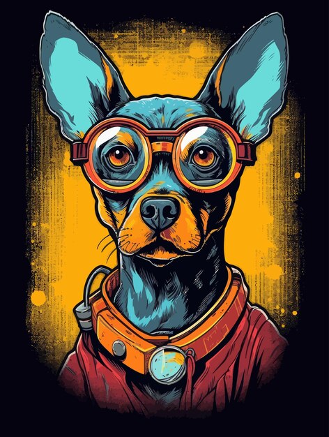 Grappig hond retro ontwerp Vector illustratie Print voor T-shirts