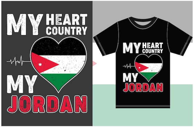 Vector grappig jordan t-shirt. jordan cadeau voor vrouw, man, vriendin, vriend. jordan vlag t-shirt des