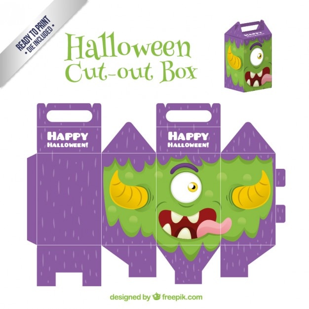 Grappig monster cut out box voor halloween