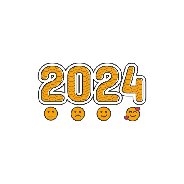 grappig nieuwjaar met droevige tot gelukkige emoties 2024