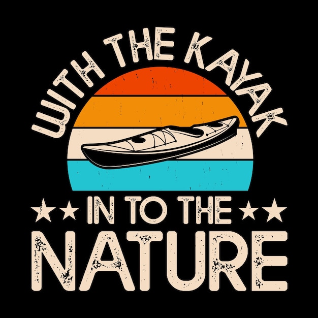 Grappig Paddling Boat Retro Vintage Kajak T-shirt ontwerp