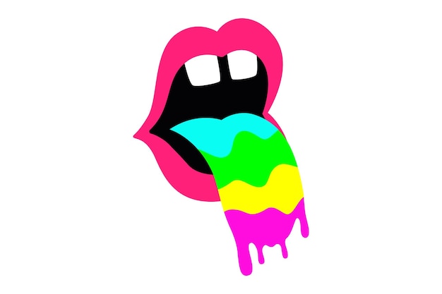Grappig platte stickerontwerp