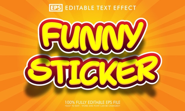 Grappig sticker bewerkbaar teksteffect