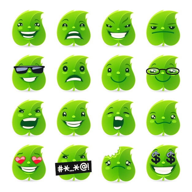 Grappige blad-emoji's