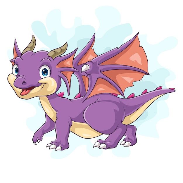 Grappige blauwe baby draak poseert