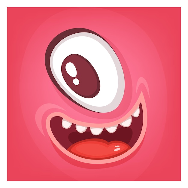 Grappige buitenaardse gezicht avatar Cartoon monster glimlach