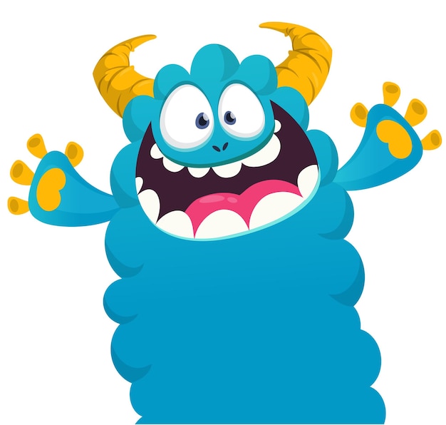 Grappige cartoon glimlachend monster illustratie