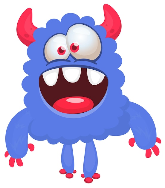Grappige cartoon glimlachende monster illustratie