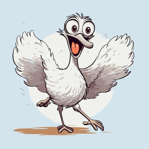 Grappige cartoon kalkoen Vector illustratie van een vogel met een grappig gezicht