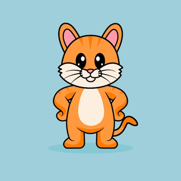 Grappige cartoon katten schattig oranje kat vector ontwerp