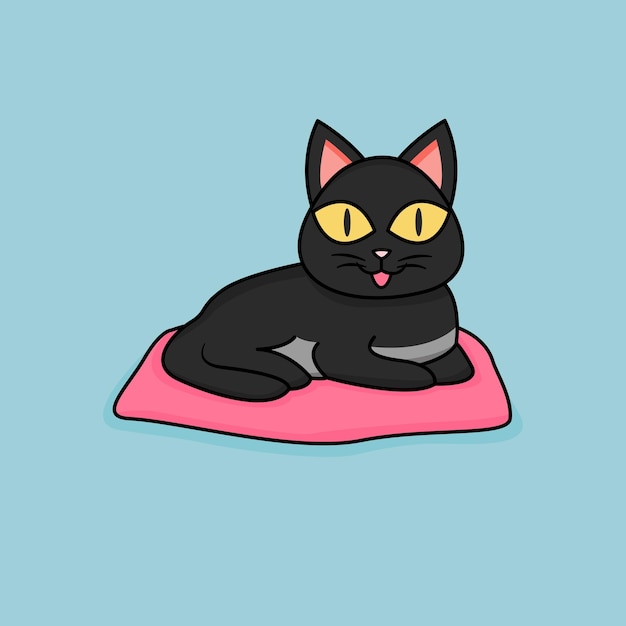 Grappige cartoon katten schattige zwarte kat vector ontwerp