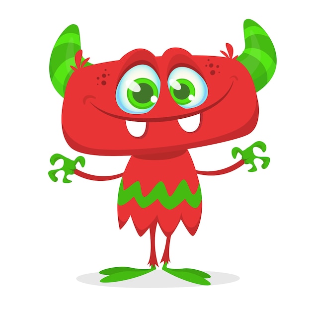 Grappige cartoon lachende monster schepsel Halloween Illustratie van gelukkig buitenaardse Vector geïsoleerd