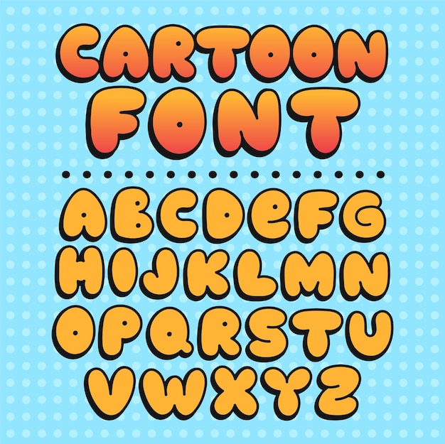 Grappige cartoon lettertype Vector doodle lijn illustratie brieven Trendy alfabet cartoon komische abc concept