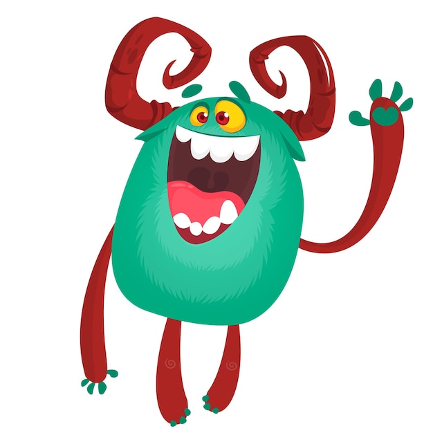 Grappige cartoon monster Halloween vectorillustratie van schattig monster ontwerp