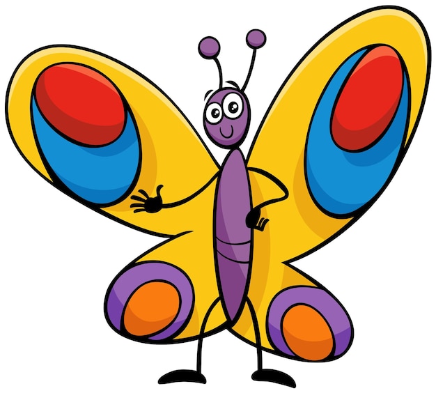 Vector grappige cartoon vlinder insect dier personage