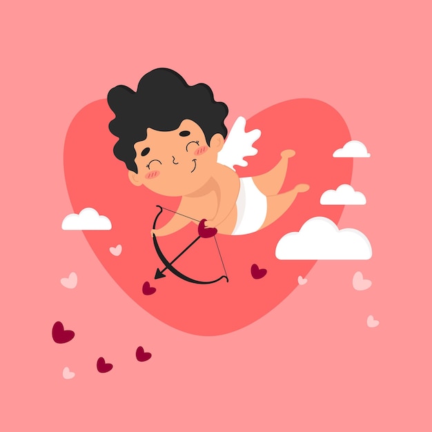 Grappige Cupido met een strik