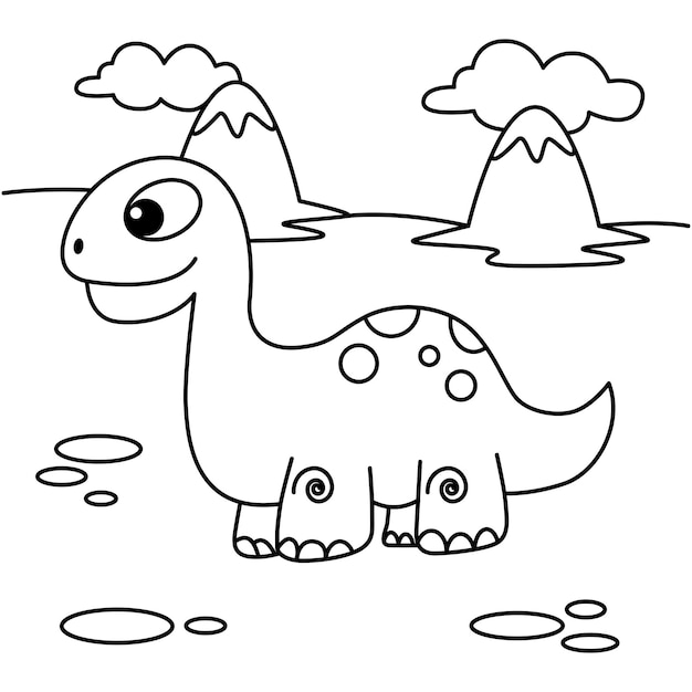 Grappige dinosaurussen stripfiguren vectorillustratie Voor kinderen kleurboek