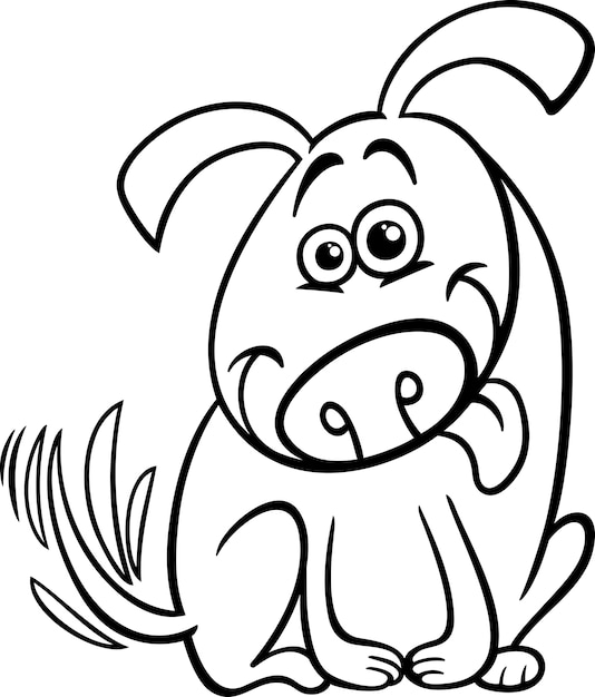 grappige hond cartoon kleurplaat