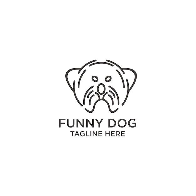 Grappige hond logo pictogram vector afbeelding