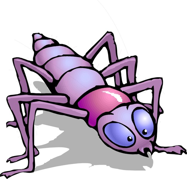 Vector grappige insect bug komische handgetekende dierlijk beeldverhaal karakter vector illustratie