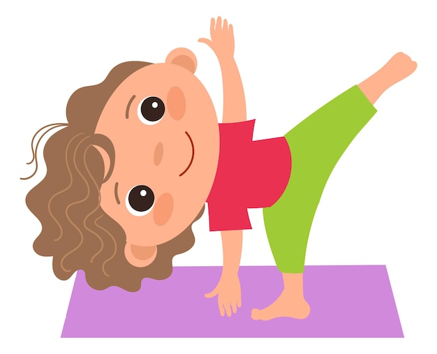 Grappige jongen in yoga pose Gezonde kindertraining